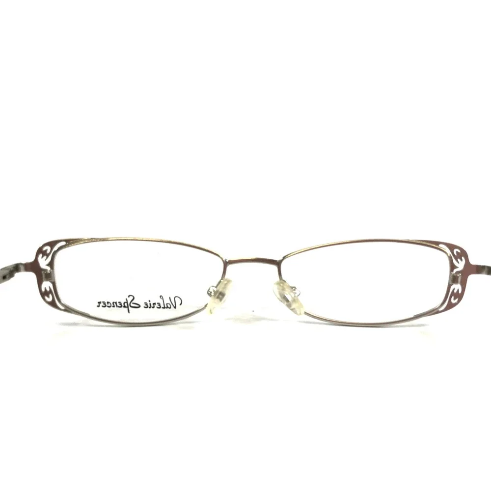 Valerie Spencer Eyeglasses Frames 9118 SIL Silver Rectangle Full Rim 49-16-135